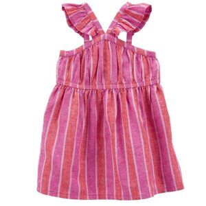 [NWOT] Carter's Pink Striped Linen Dress w/ Bloomers 12m
